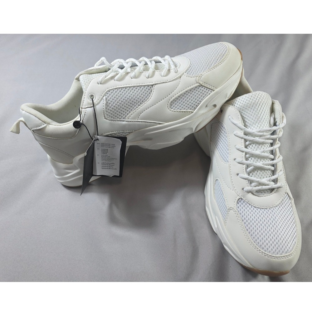 Cotton On Joel Chunky Sneaker Dad Shoes Mens 11 White Gum Low Top Mesh NWOB